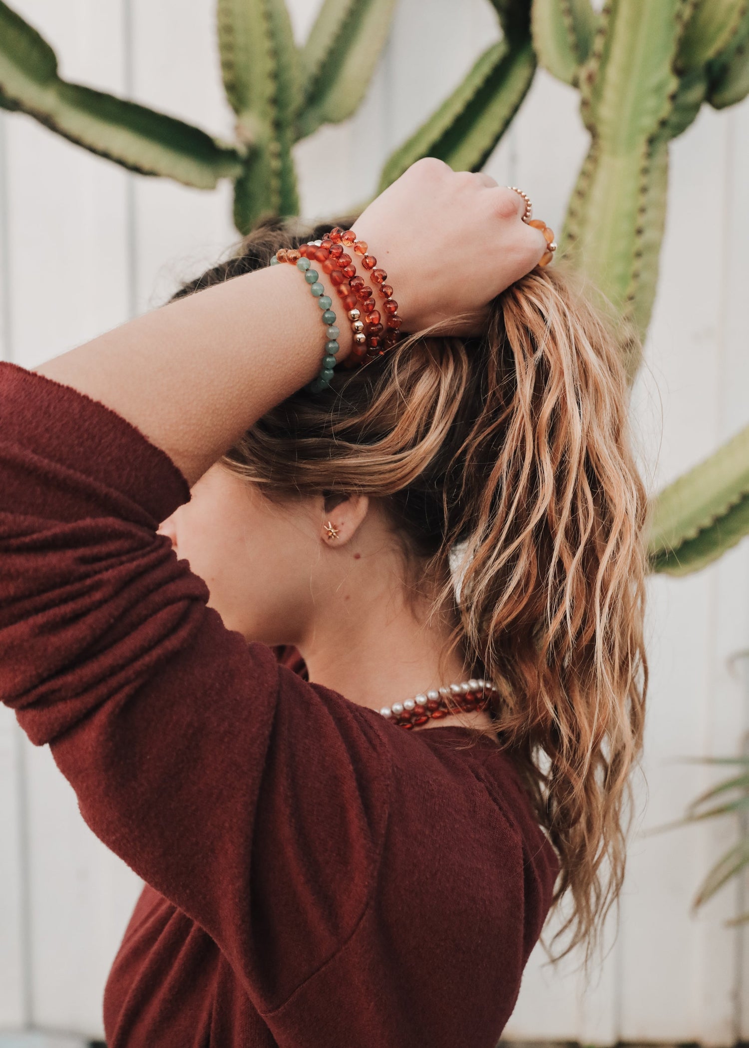 Shungite : 14k Gold Filled Sun + Moon || Stretch Bracelets