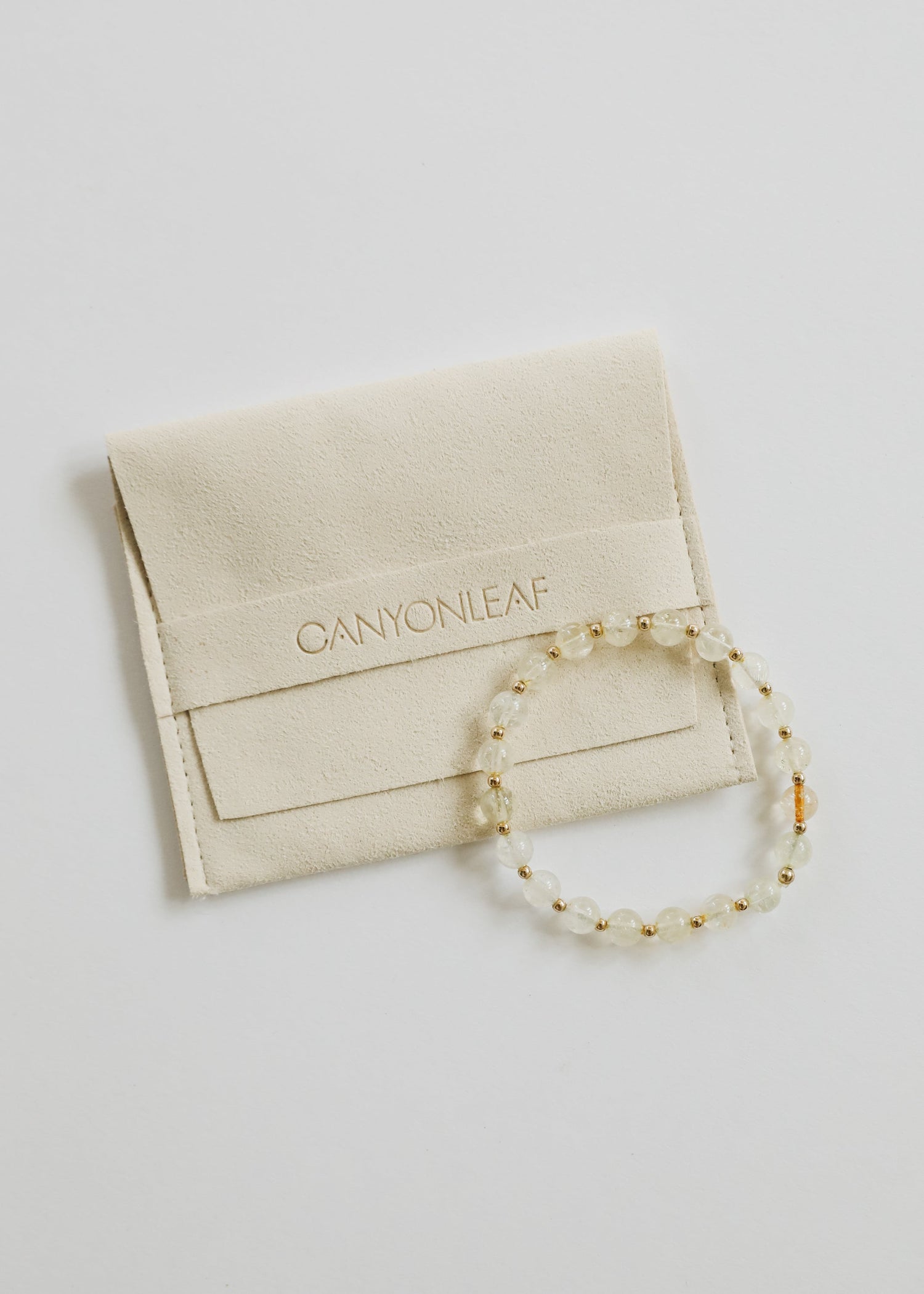 Citrine Gemstone + 14K Gold Filled Beaded Stretch Bracelet