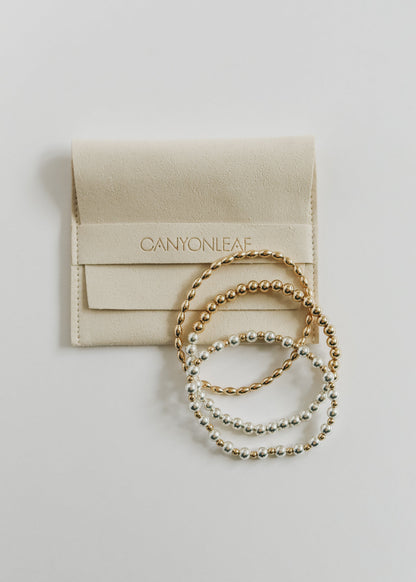 Sterling Silver + 14k Gold Filled Sun || Beaded Bracelet