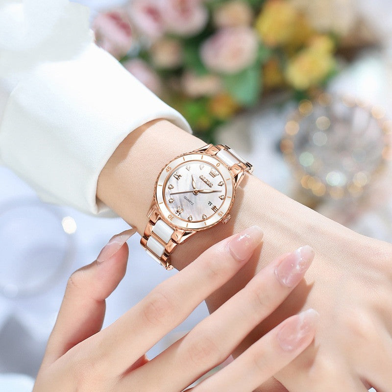 Quartz Watch Electronic Ceramic Women&