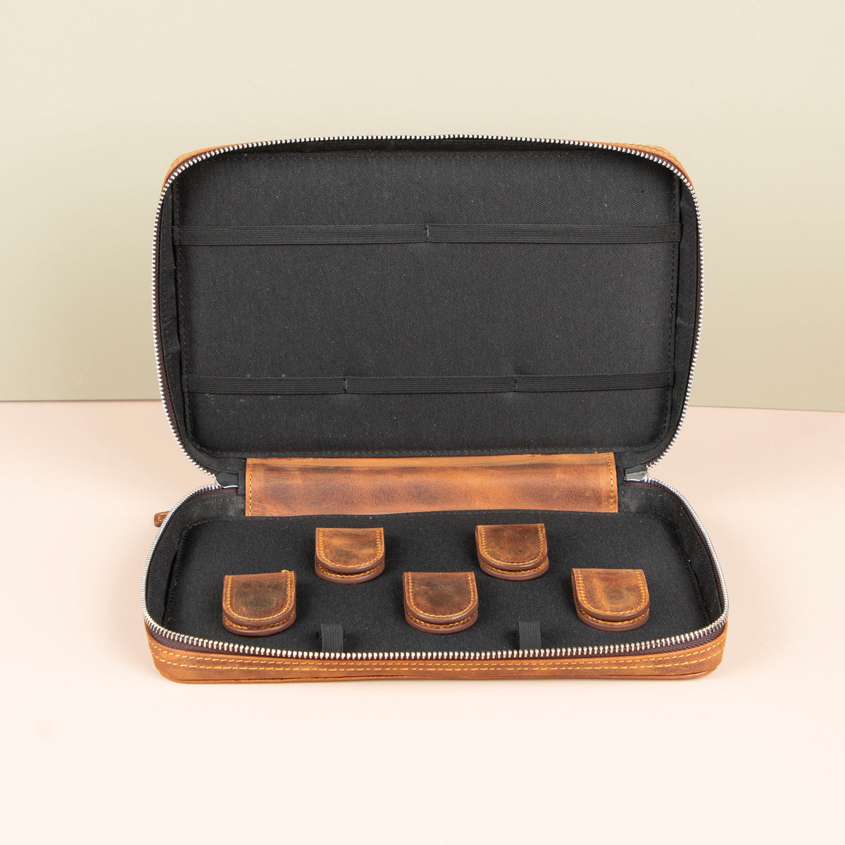 Leather Tech Organizer Case - Rich Brown - Oslo