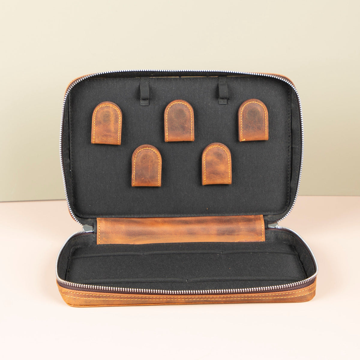 Leather Tech Organizer Case - Rich Brown - Oslo