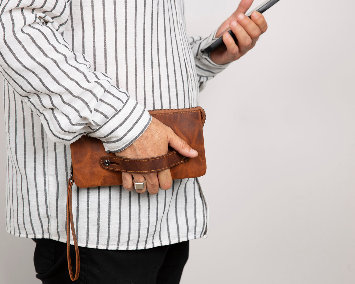 Prestige Leather Clutch Bag
