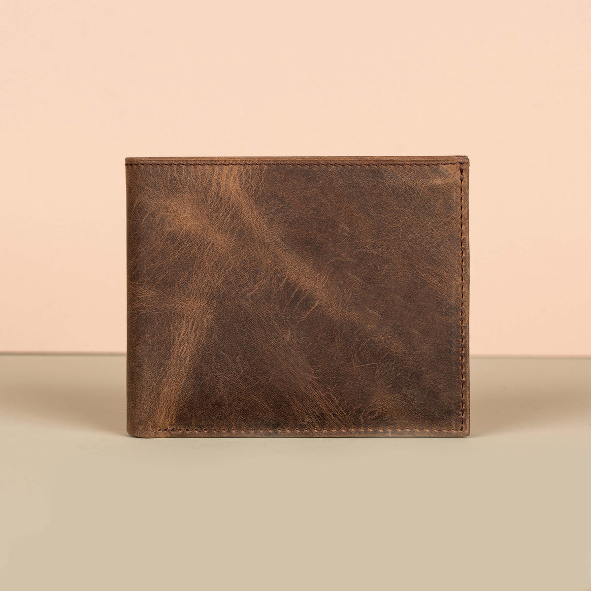 Classic Leather Bifold Wallet - Brown - Los Angeles