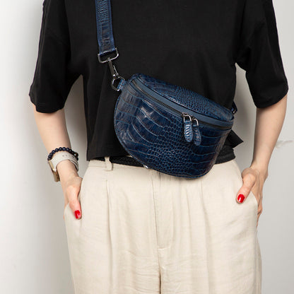 Alora Leather Bag – Croc-Embossed Leather Men &amp; Women Crossbody &amp; Belt Bag for Everyday Elegance | Minimal &amp; Handcrafted