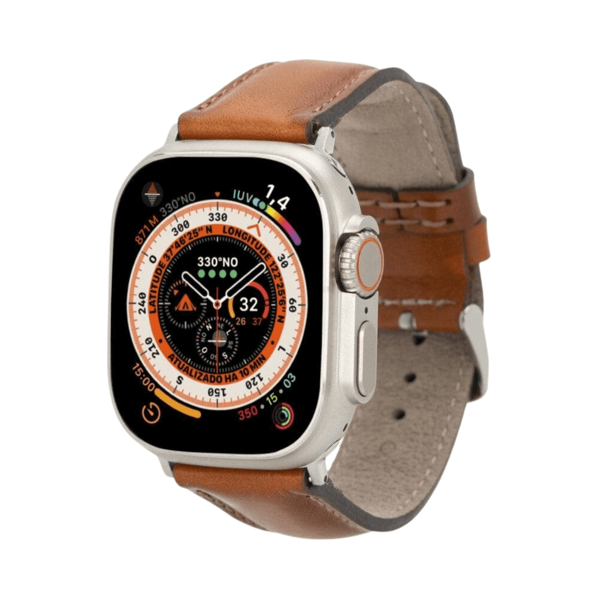 Apple Watch Rustic Brown Leather Strap - Boston