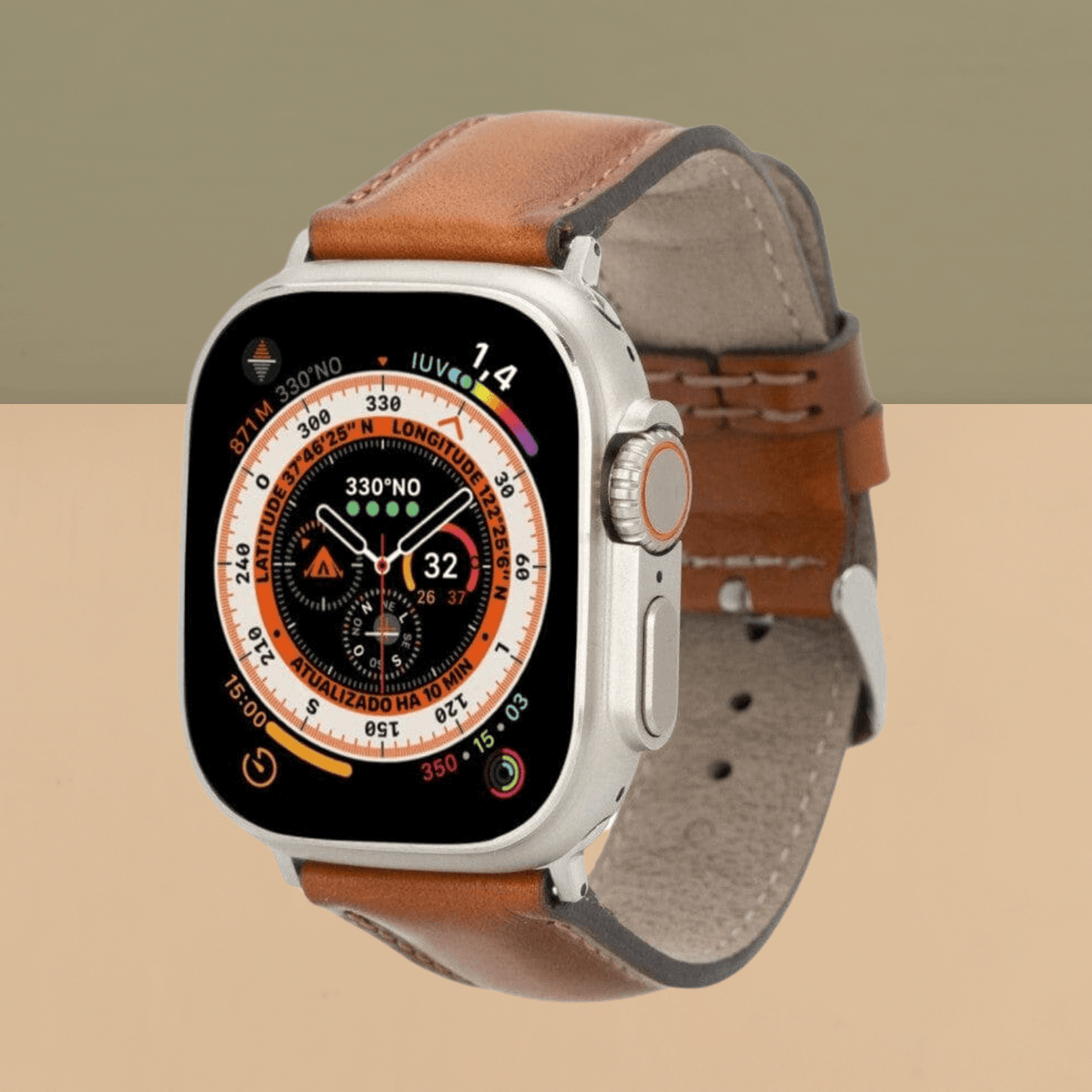 Apple Watch Rustic Brown Leather Strap - Boston