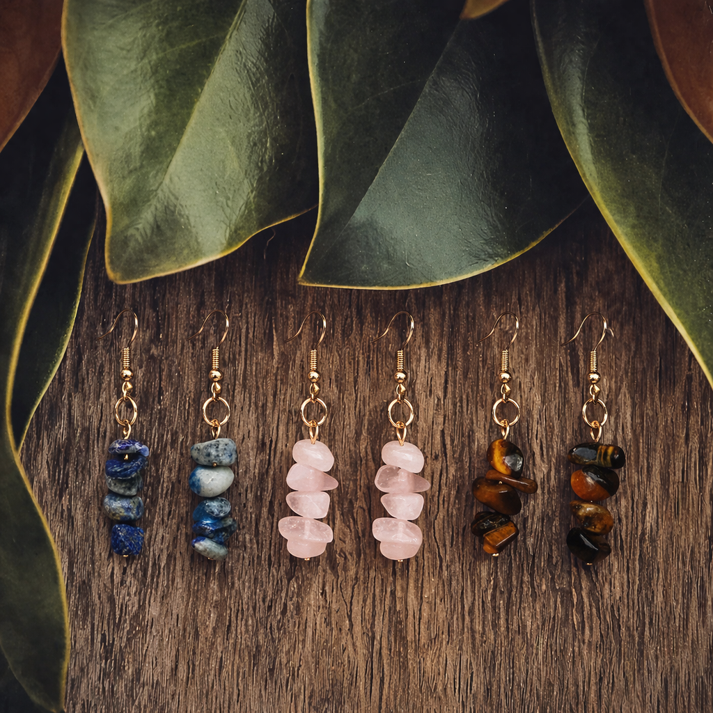 Beautiful Stone Earring Set - Set of 3