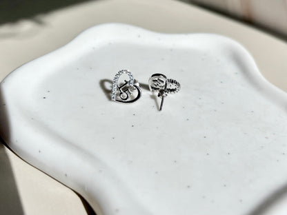Quinceañera Jewelry Set Sterling Silver .925 – Necklace &amp; Heart Earrings for Girls | Set de Joyería de Quinceañera Plata .925