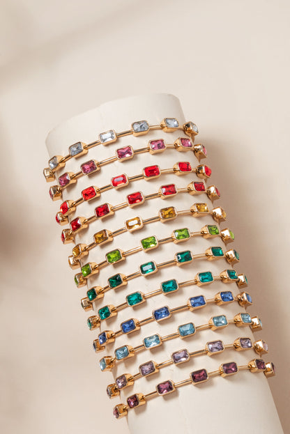 June Birthstone Emerald Cut Bangle