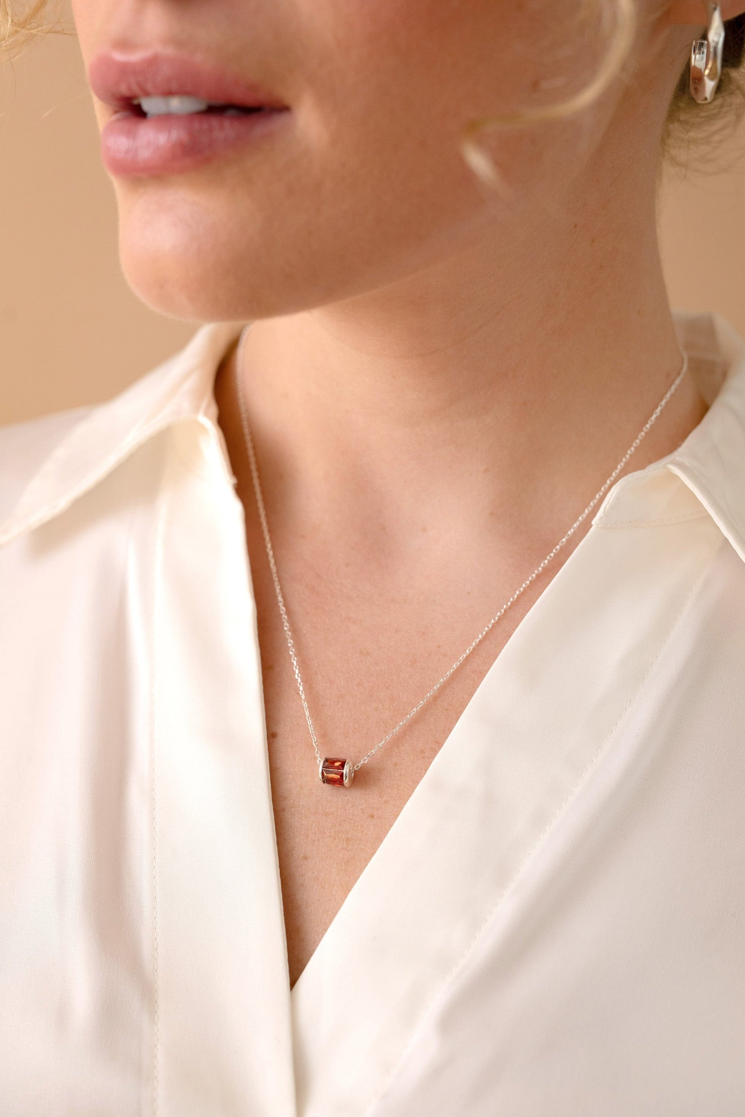 January Birthstone Precious Pendant Necklace
