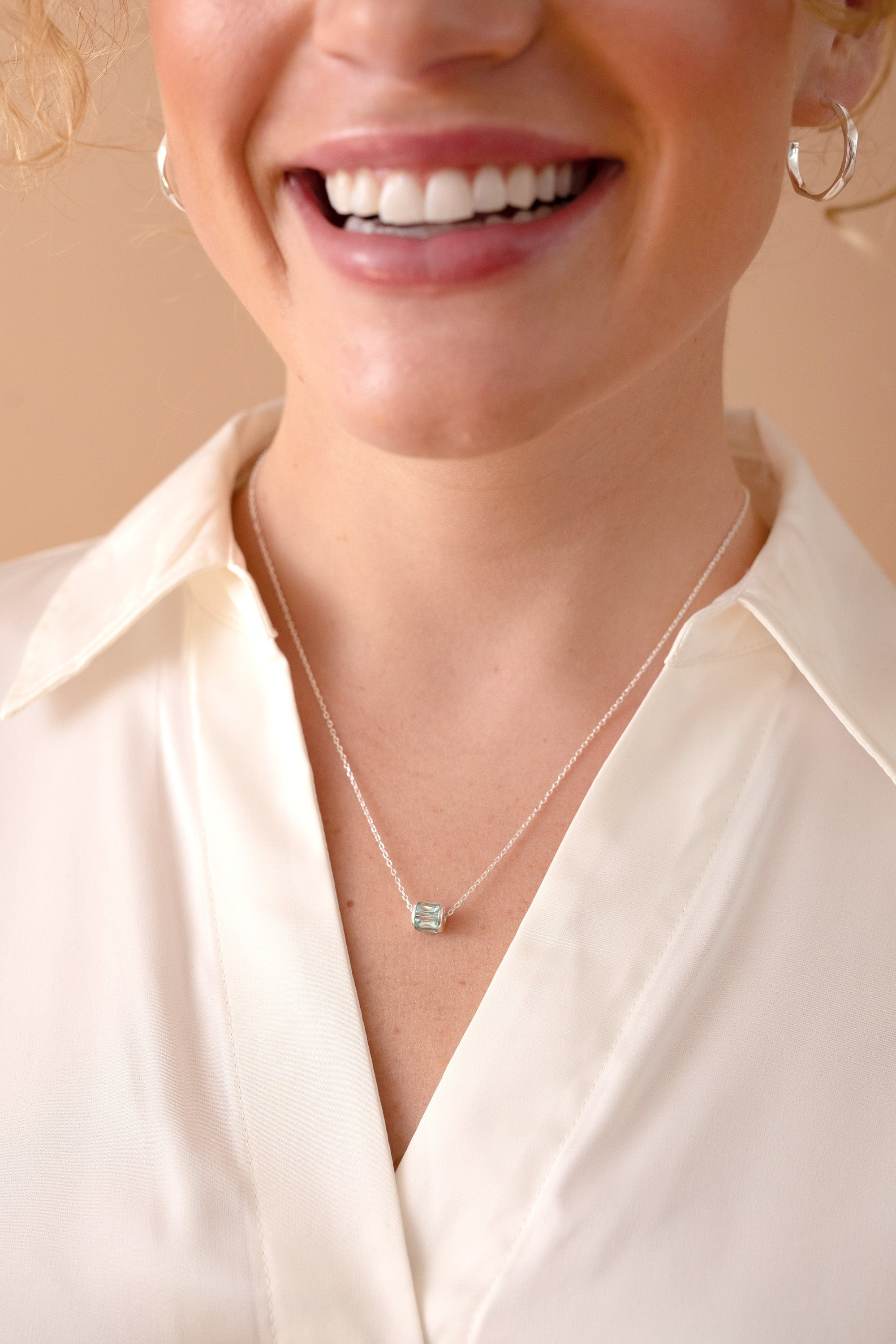March Birthstone Precious Pendant Necklace