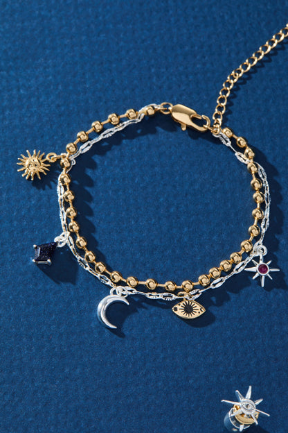Moon Magic 2 Row Charm Bracelet