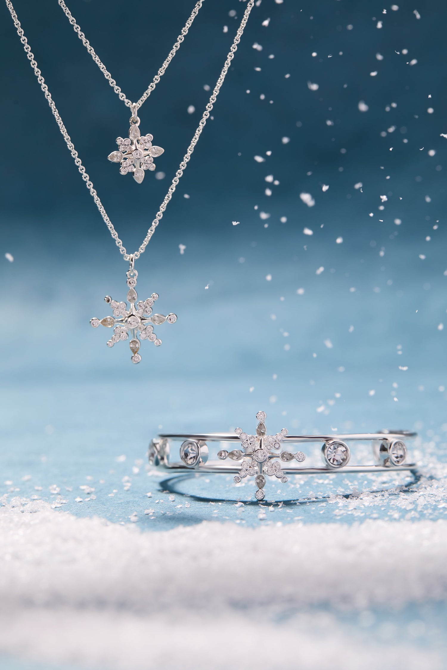 Crystal Snowflake Cuff Bracelet