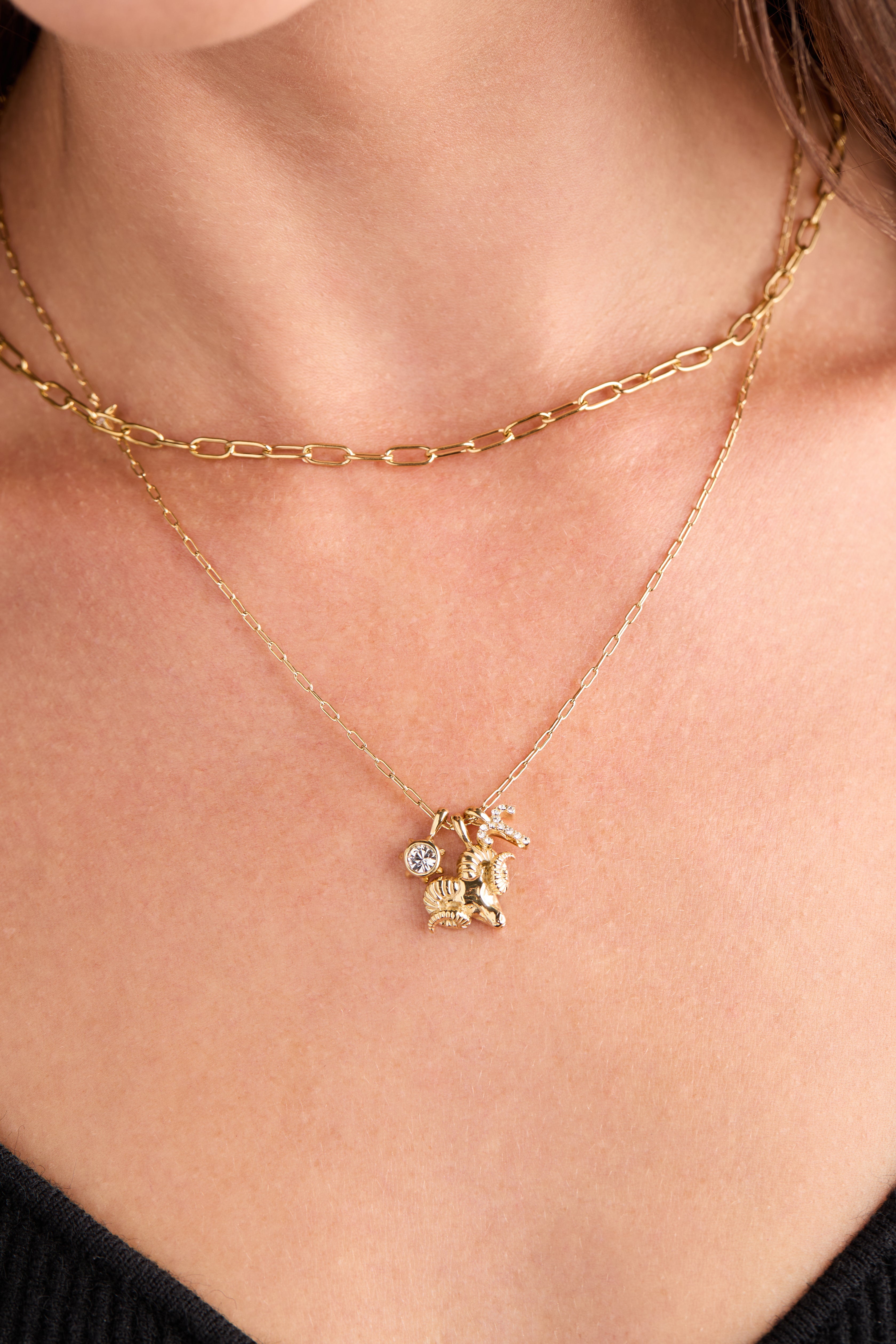 Paperclip Charm &amp; Layering Necklace