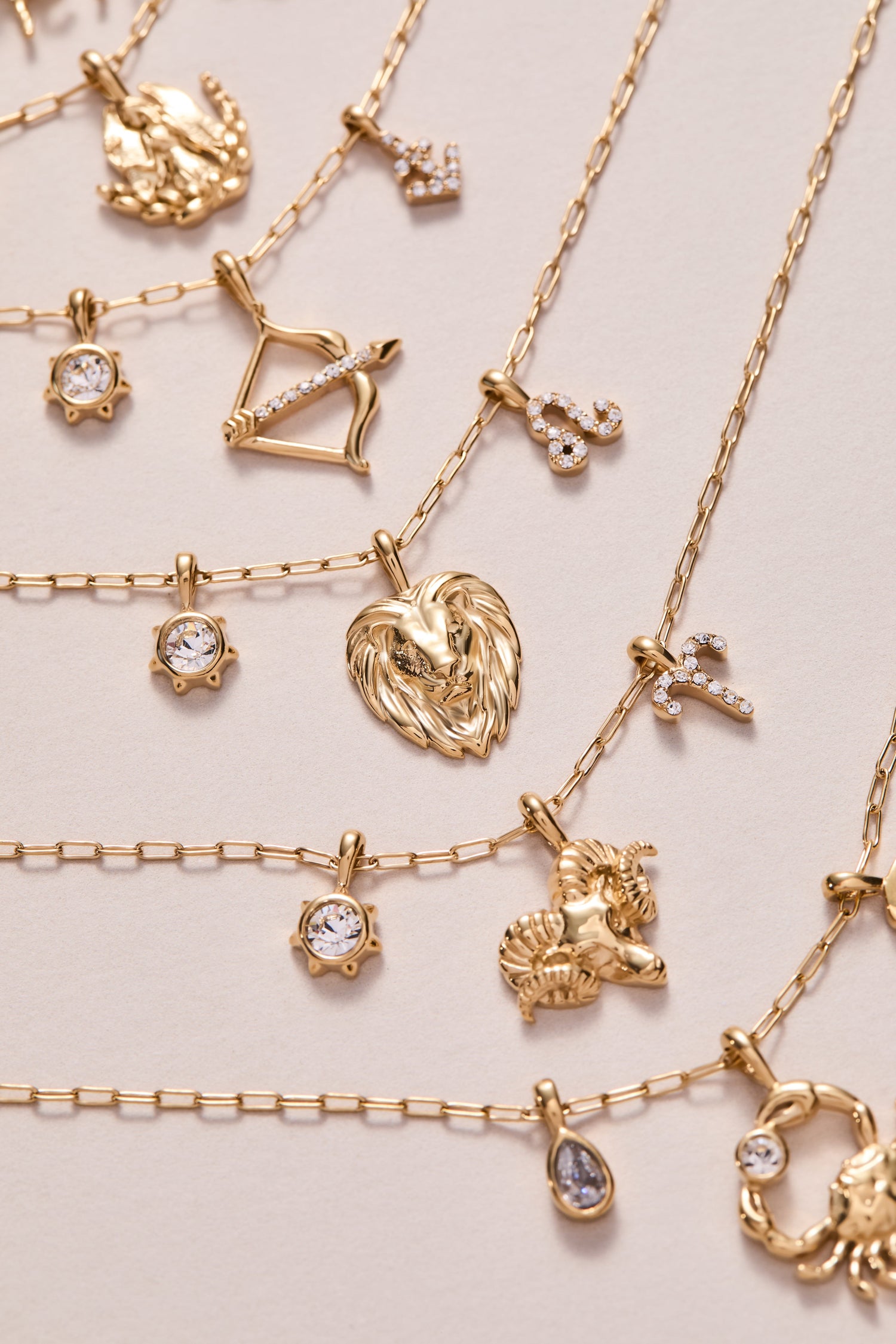 Sagittarius Zodiac Charm Cluster Necklace