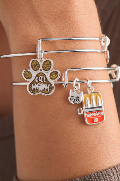 Cat &amp; Sardine Tin Duo Charm Bangle