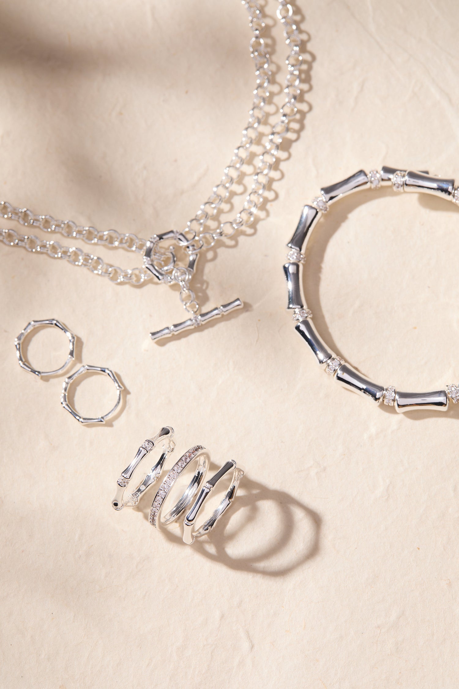 Bamboo Trio Ring Set