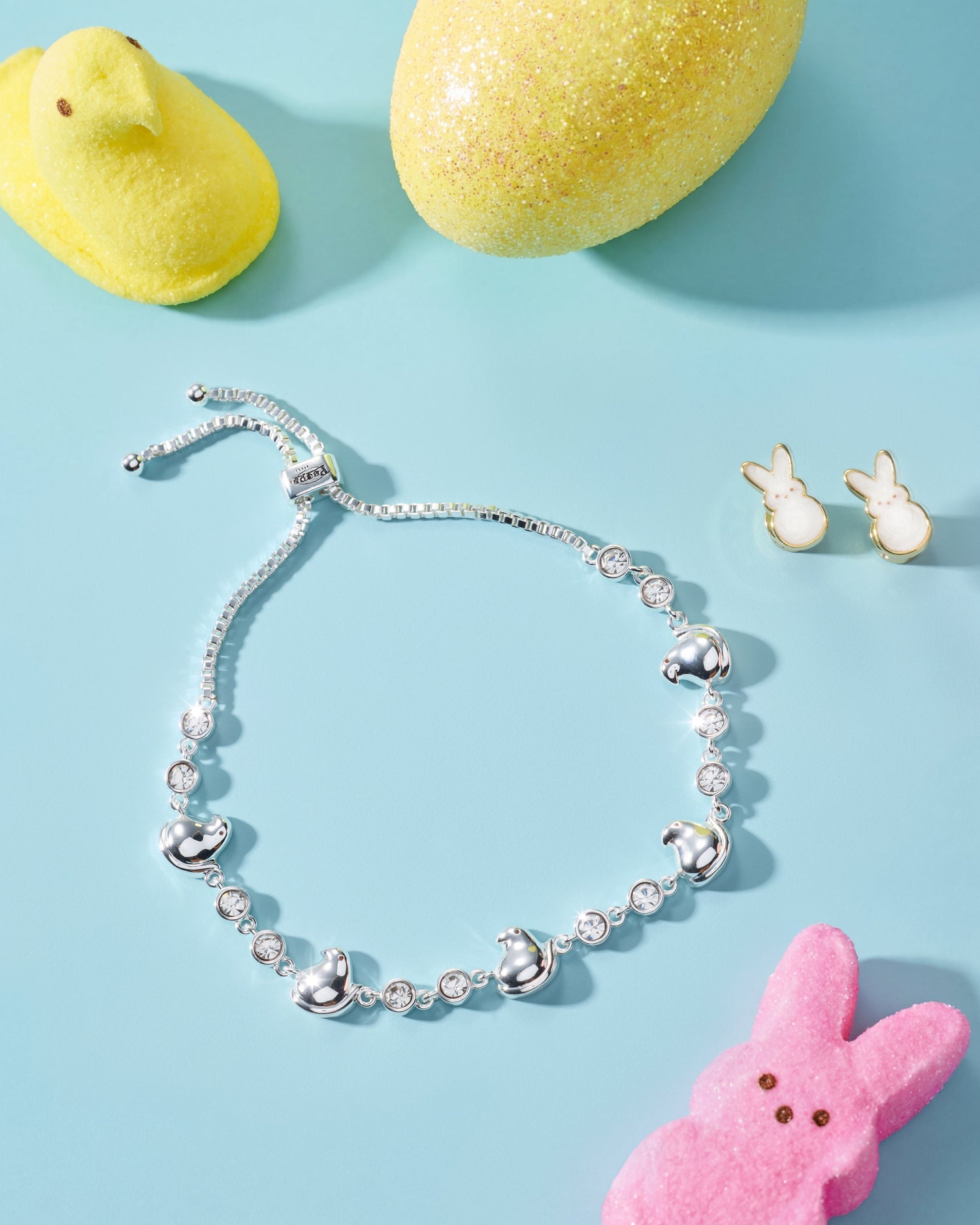 PEEPS® White Pearlized Bunny Studs