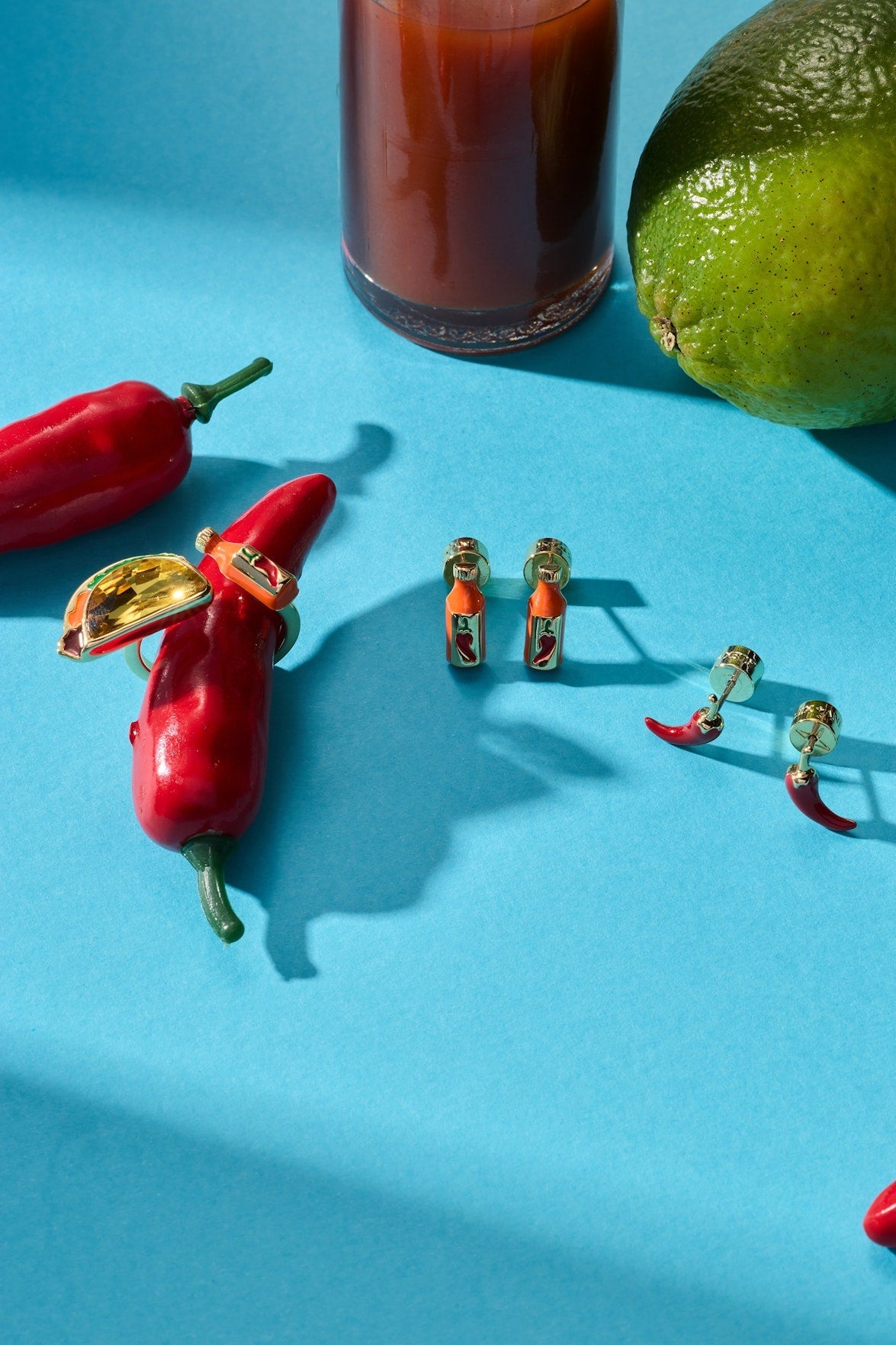 Taco Hot Sauce &amp; Pepper Stud Set