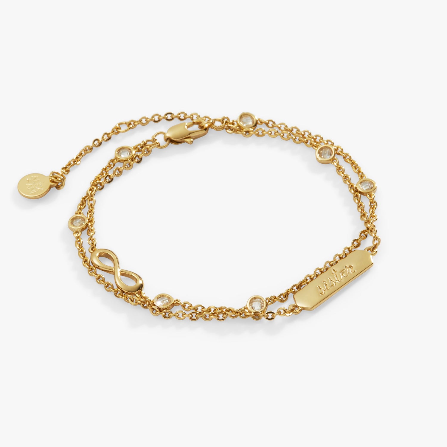 Sister Infinity Chain Double Strand Bracelet