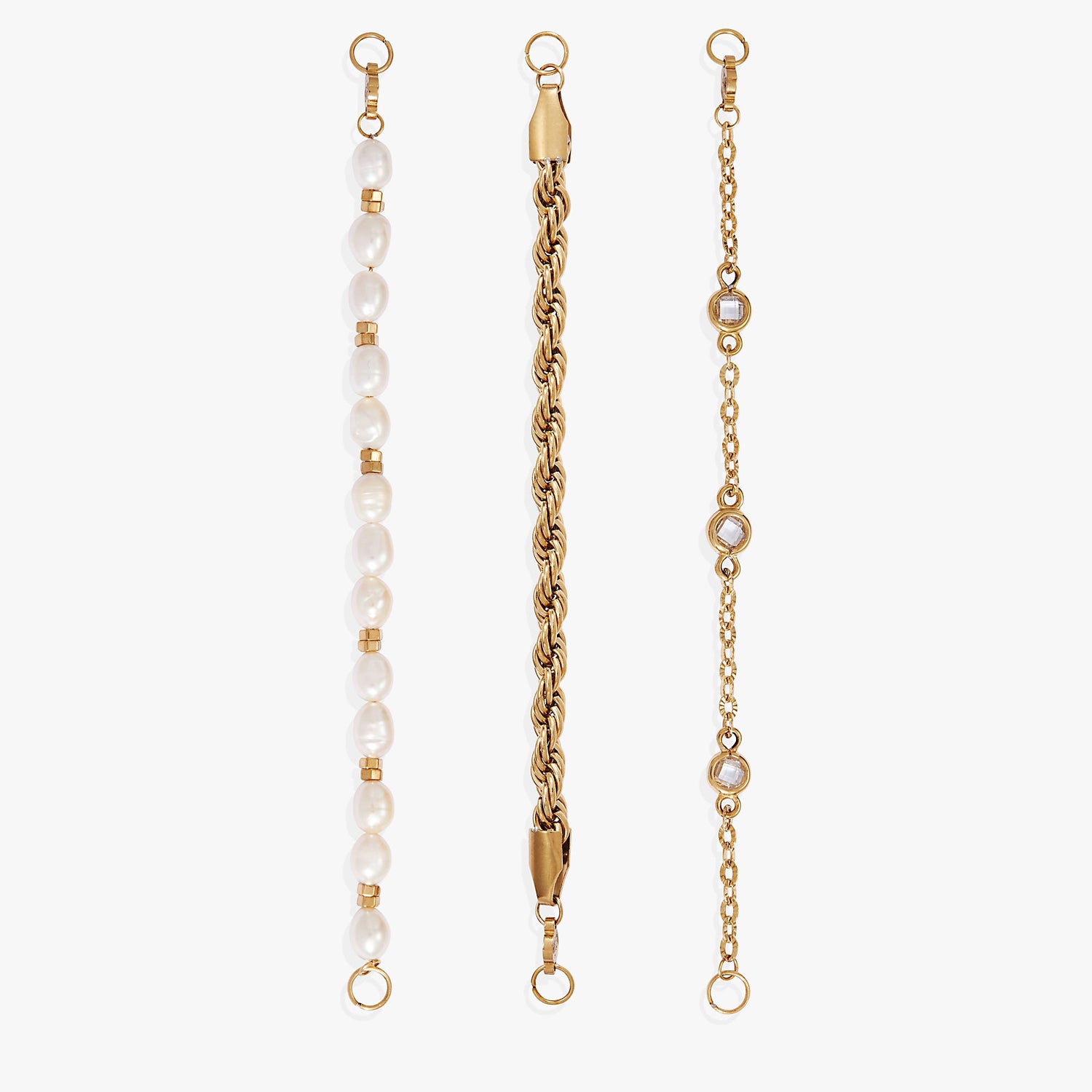 Crystal + Pearl Stranded™ Bracelet Set