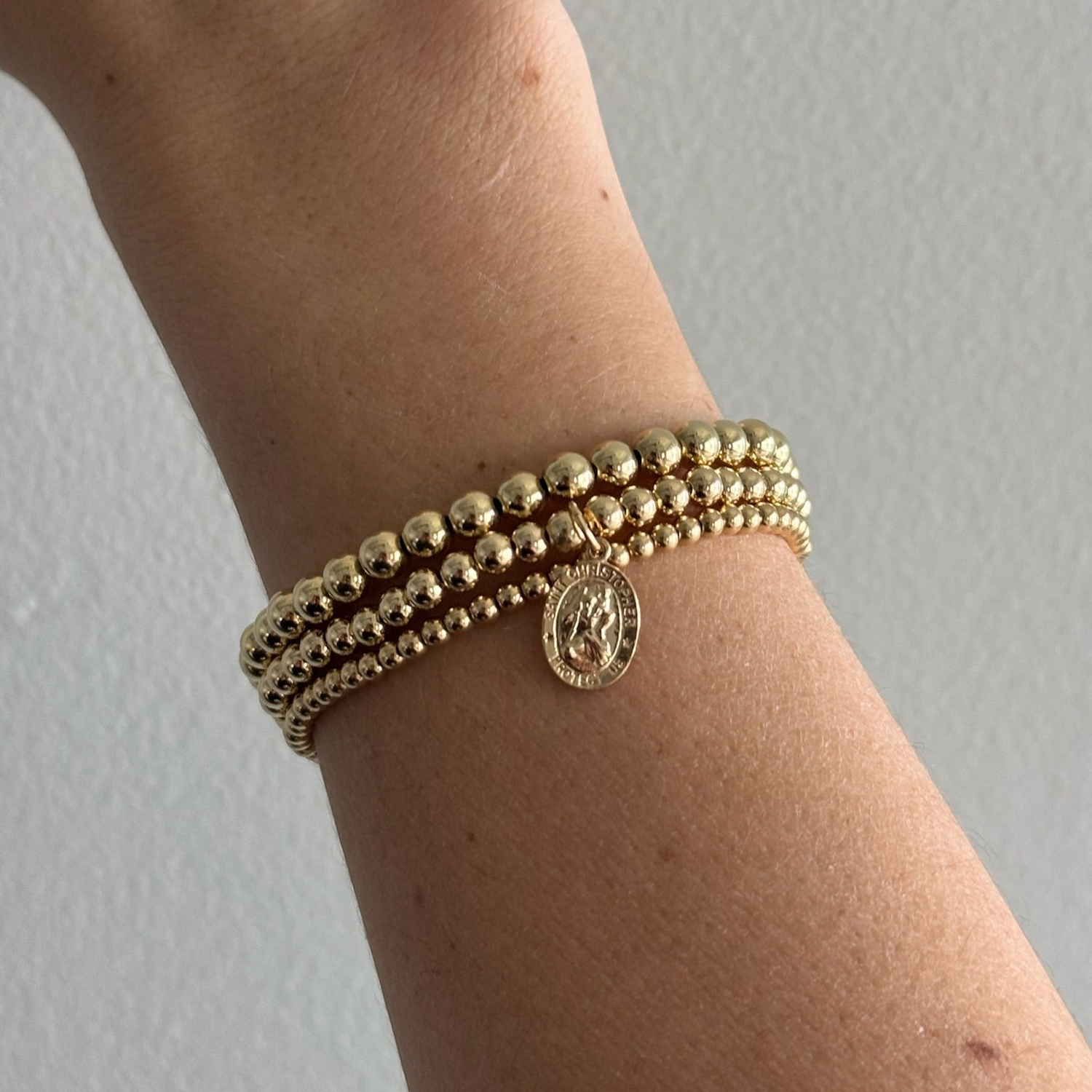 st. christopher juno bracelet triple stack (3+4+5mm)