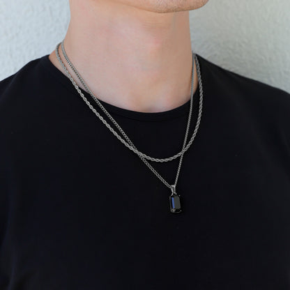 Black Onyx Stone Pendant Set