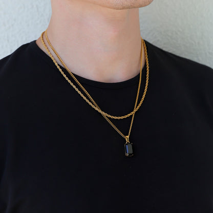 Black Onyx Stone Pendant Set