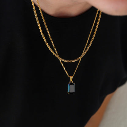 Black Onyx Stone Pendant Set