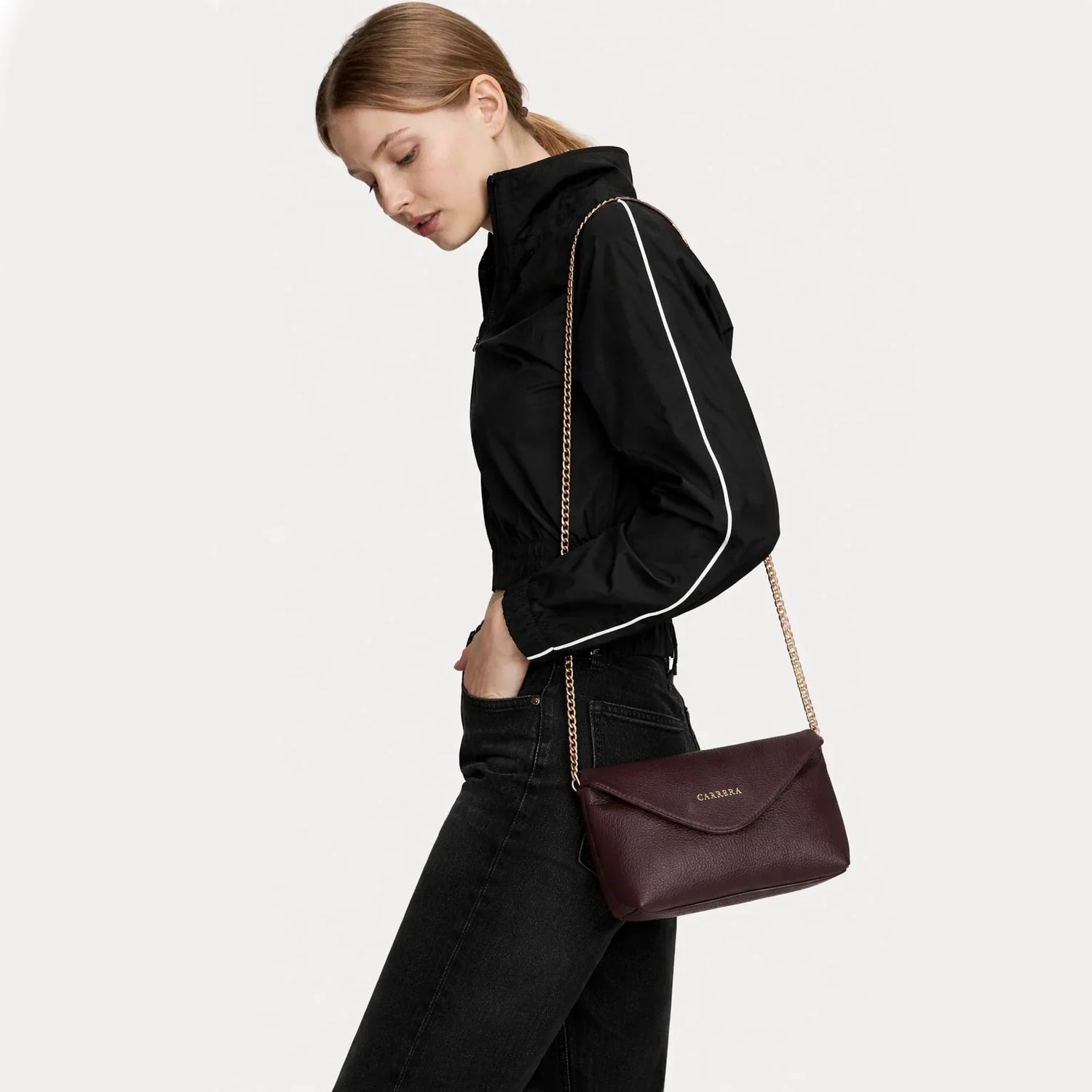 Carrera Lunera Women’s Leather Bag – Floater Leather Women’s Shoulder &amp; Crossbody Bag with Chain Strap for Everyday Elegance | Minimal &amp; Handcrafted