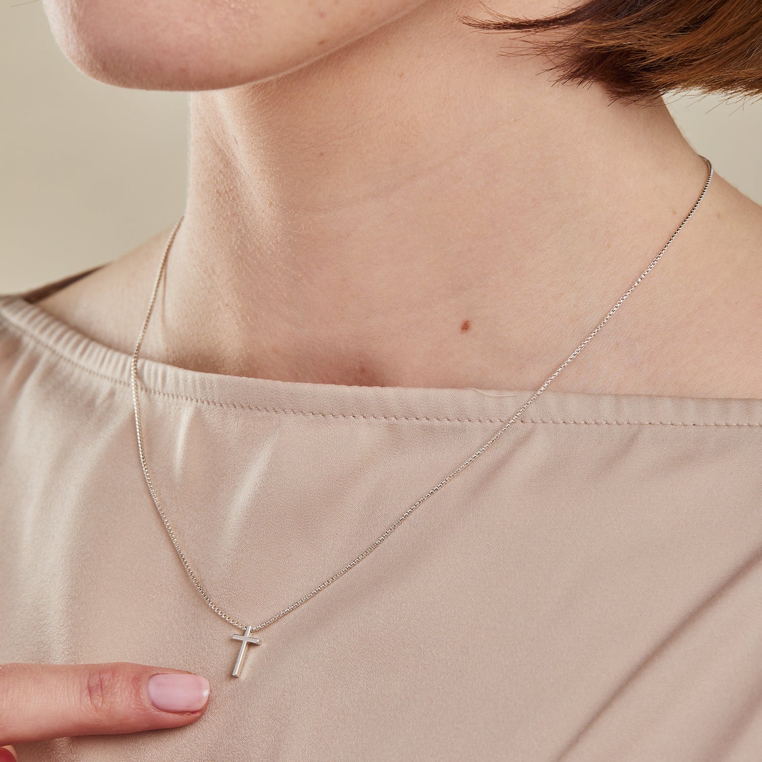 Cross Necklace, Sterling Silver