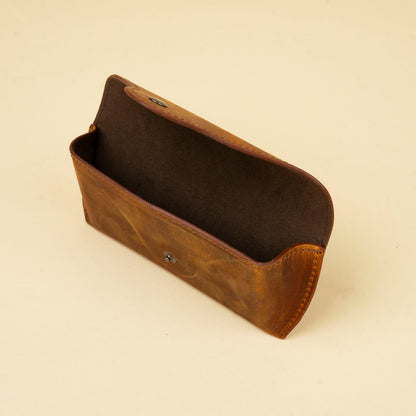 Premium Leather Eyewear Case - Dark Brown - Cambridge