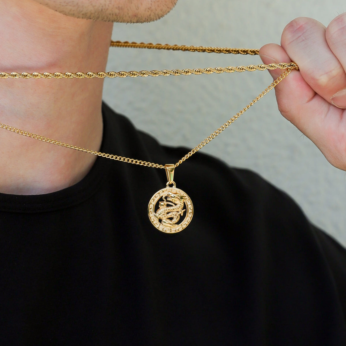 Dragon Pendant Necklace Set