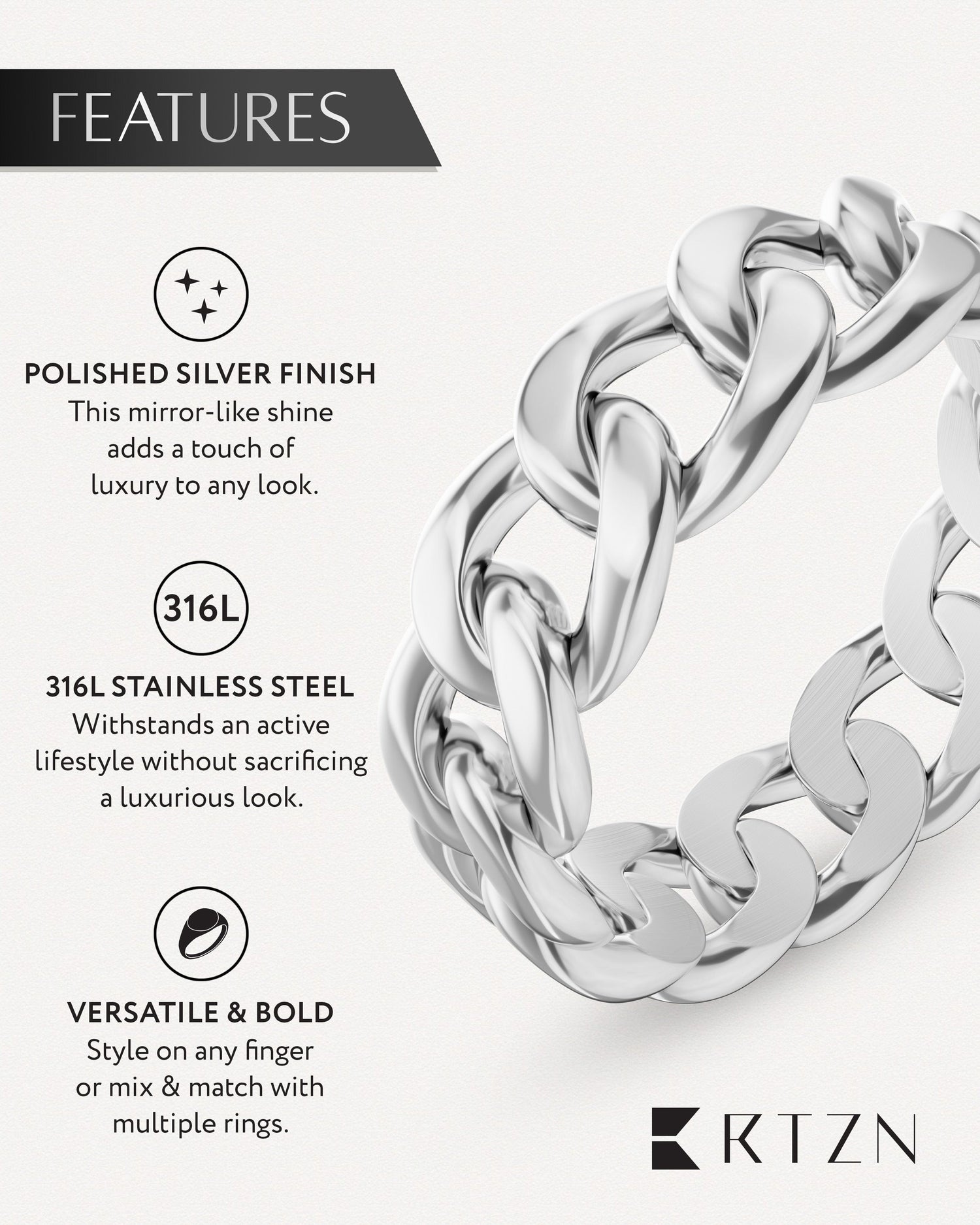 Cuban Link Ring (Silver)