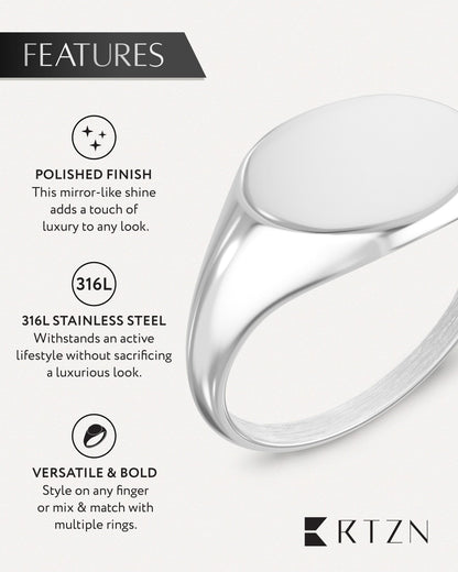 Silver Round Signet Rings (Polished)