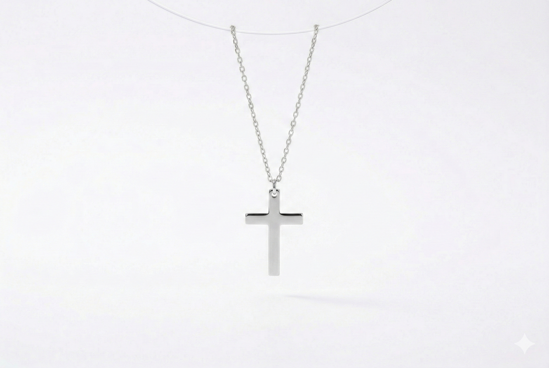 Radiant Faith Cross Necklace in Silver, Gold and Rose