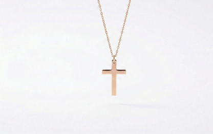 Radiant Faith Cross Necklace in Silver, Gold and Rose