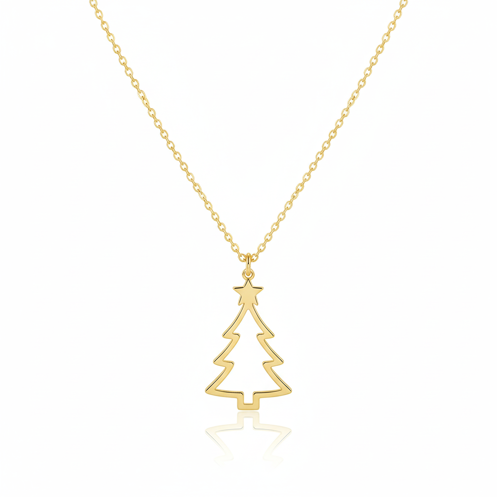 Sparkle &amp; Shine Sterling Silver Christmas Tree Necklace