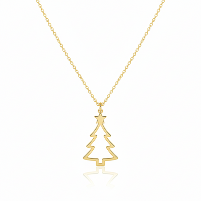 Sparkle &amp; Shine Sterling Silver Christmas Tree Necklace