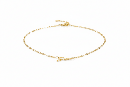 14K Gold Paper Clip Name Necklace - Elegant Sterling Silver Link Chain
