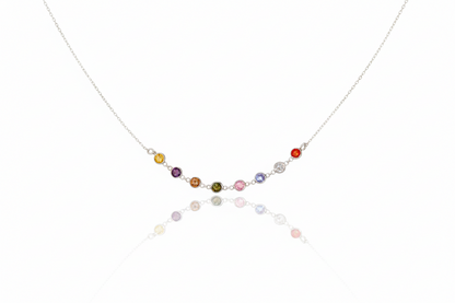 Rainbow Gemstone Choker by SilverGoldandRose