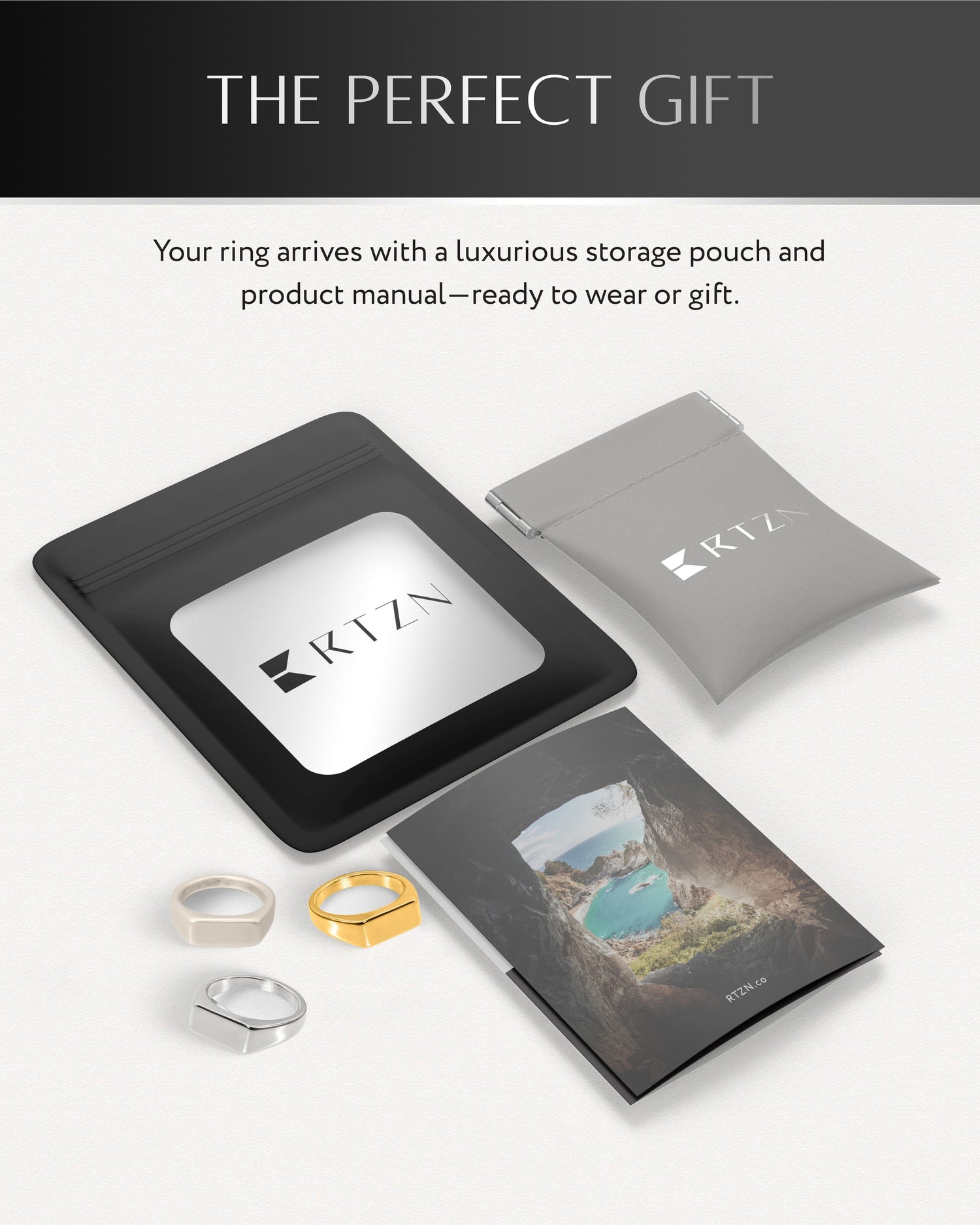 Rectangle Signet Rings (Oxidized)