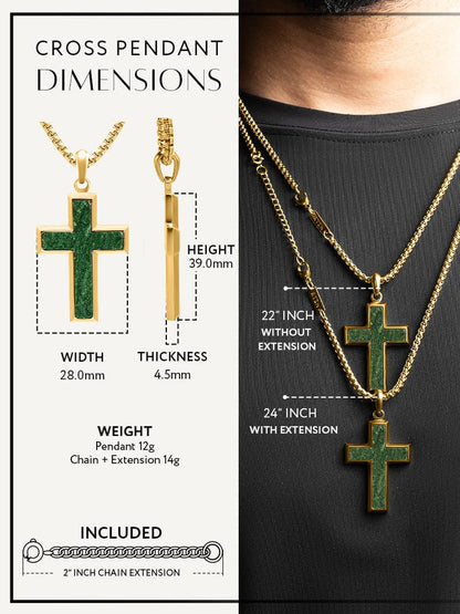 Jade Cross Pendant Necklace