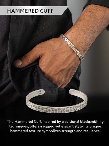 Oxidized Hammered Cuff Bracelet