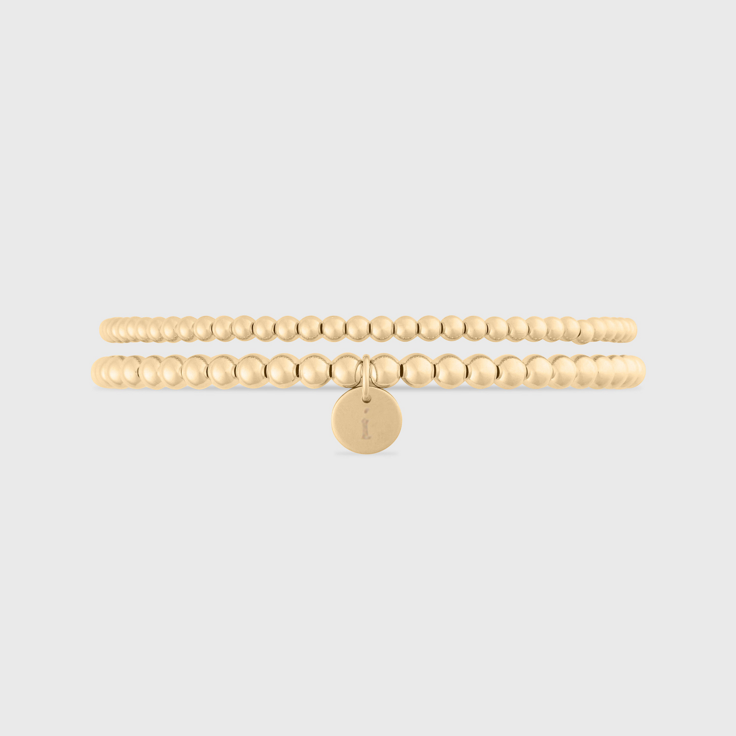 old english initial juno double bracelet stack (3+4mm)