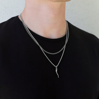 Italian Horn Silver Pendant