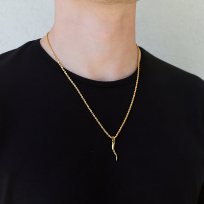 Italian Horn Gold Pendant