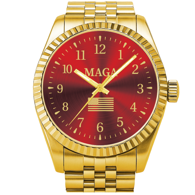 Gold &amp; Red MAGA Watch