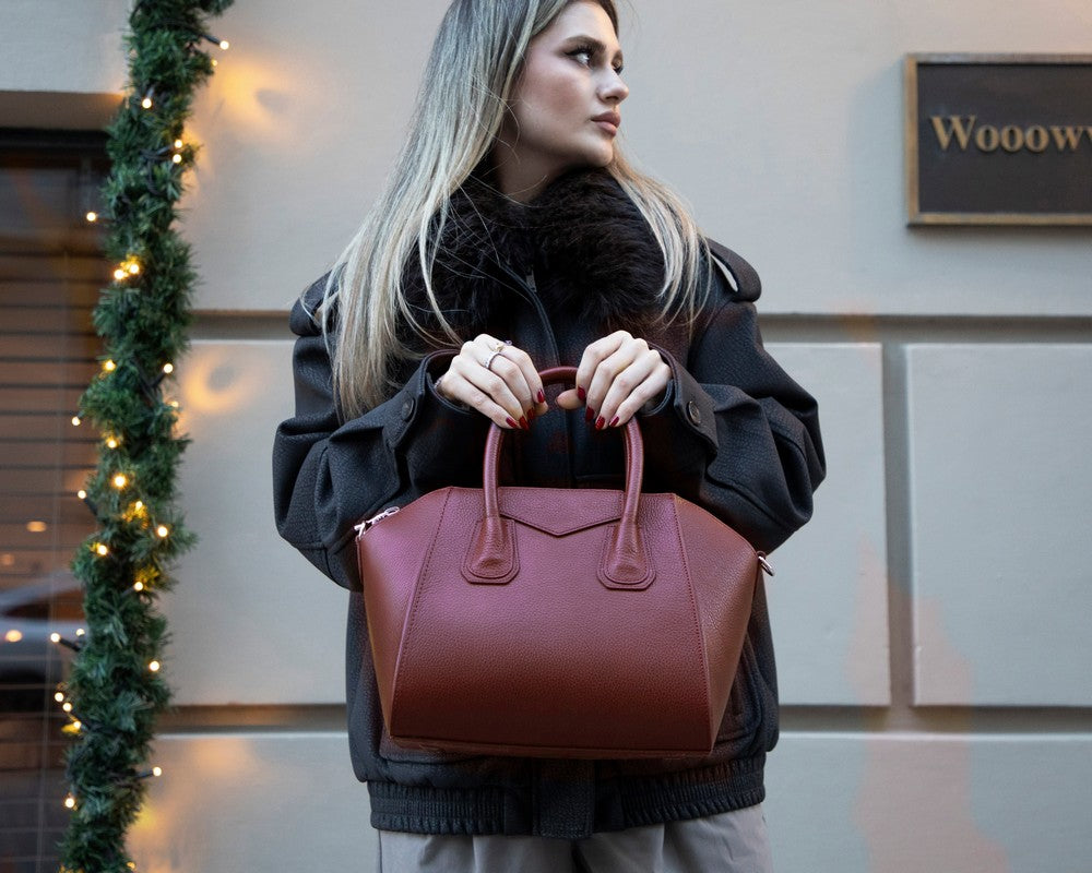 Lorenza Medium Women’s Leather Bag – Genuine Leather Handbag for Everyday Elegance | Minimal &amp; Handcrafted